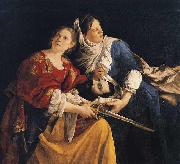 Orazio Gentileschi Judith and Her Maidservant with the Head of Holofernes Spain oil painting artist